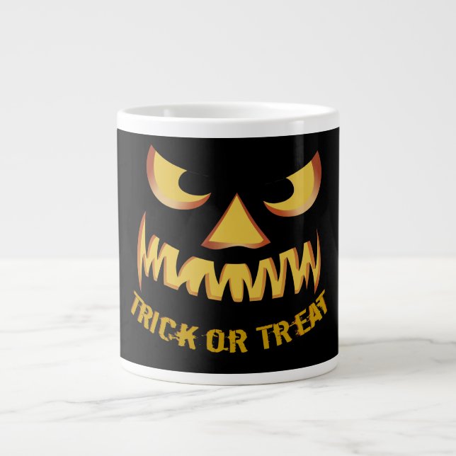 Trick or Treat with Pumpkin Face Jumbo-Tasse (Vorderseite)