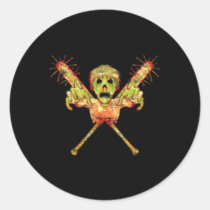 Trick or Treat Zombie Geschenk Beängstigendes Hall Runder Aufkleber