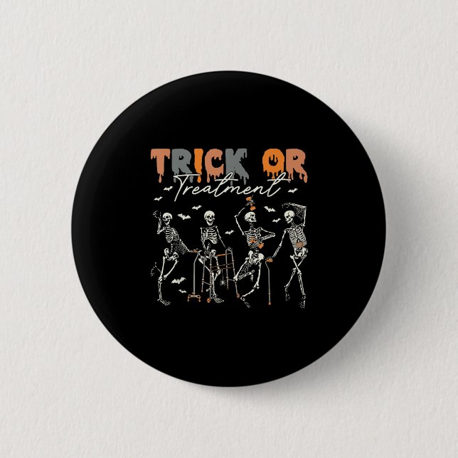 Trick Or Treatment Pt Physical Therapy Therapist H Button (Vorderseite)