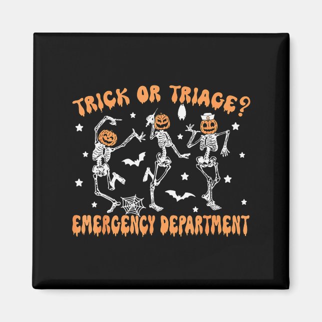 Trick Or Triage Emergency Department Er Skeleton H Magnet (Vorne)