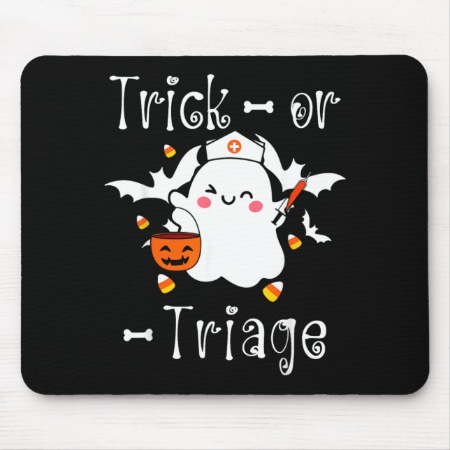 Trick Or Triage Triage Krankenschwester Geist Hall Mousepad (Vorne)