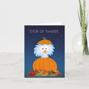 Trick or "Tweet" carte d'Halloween d'oiseau