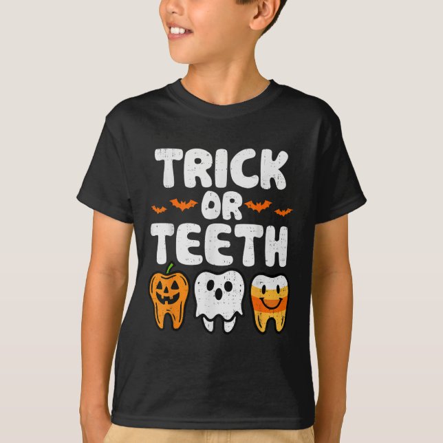 Trick or zange Halloween Funny Dental Dentist Men T-Shirt (Vorderseite)