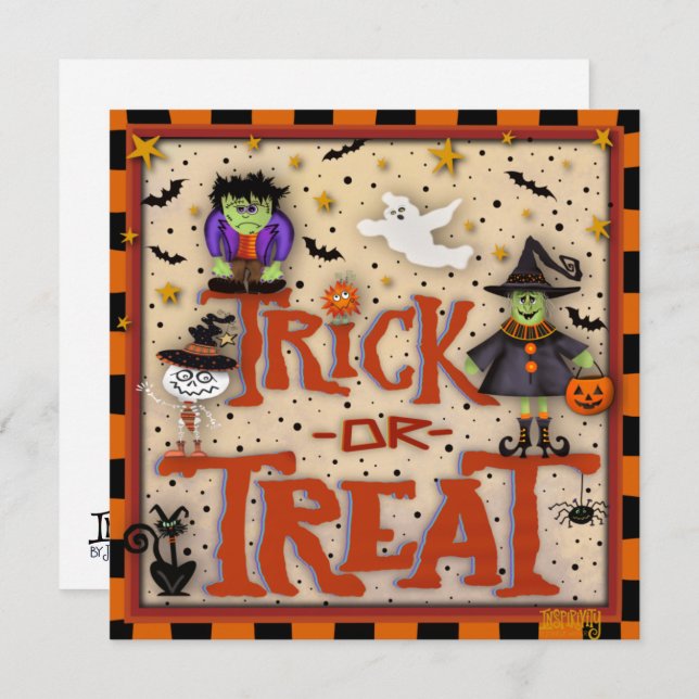 Trick ou traitement Halloween Inspirivity Carte de (Devant / Derrière)