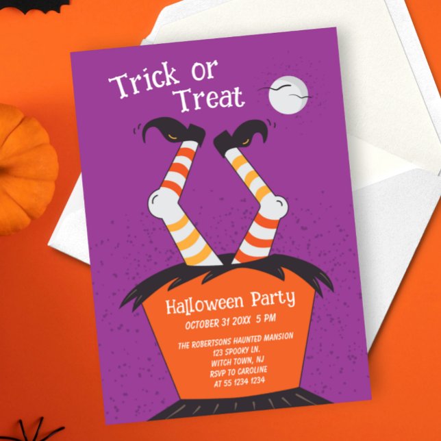 Trick ou traitement Invitation de fête d'Halloween (Créateur téléchargé)