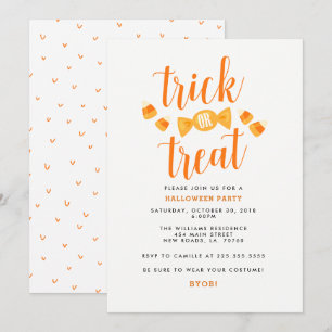 Trick ou traiter les invitations de fête d'Hallowe