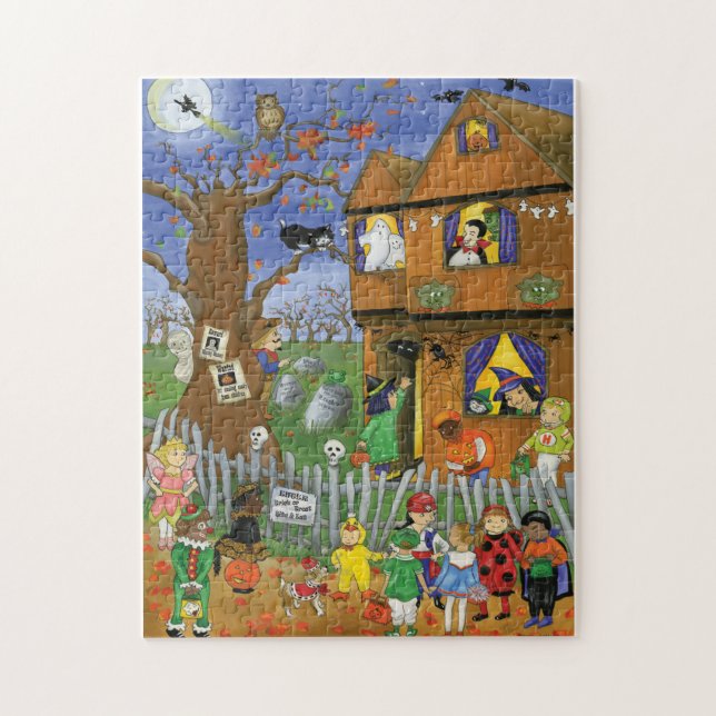 Trick ou Treat, Bite and Eat. Puzzle d'Halloween (Vertical)