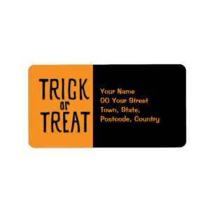 Trick ou Treat black Étiquette de adresse