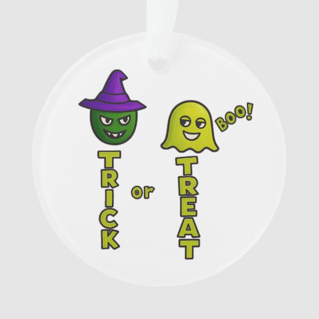 "Trick ou Treat Boo !" Amusant ornement Halloween (devant)