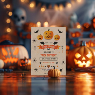 Trick Ou Treat Invitation de la fête d'Halloween