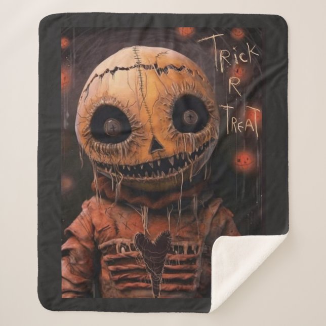 Trick r Treat Skeleton – Spooky Halloween Skeleton Sherpadecke (Vorderseite)