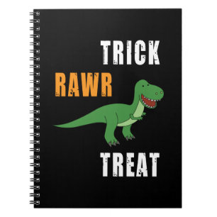 Trick Rawr Leckerei Niedlich Halloween Tyrannosaur Notizblock