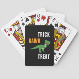 Trick Rawr Leckerei Niedlich Halloween Tyrannosaur Spielkarten