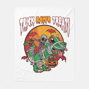 Trick Rawr Leckerei Spooky Halloween Dinosaurier Fleecedecke