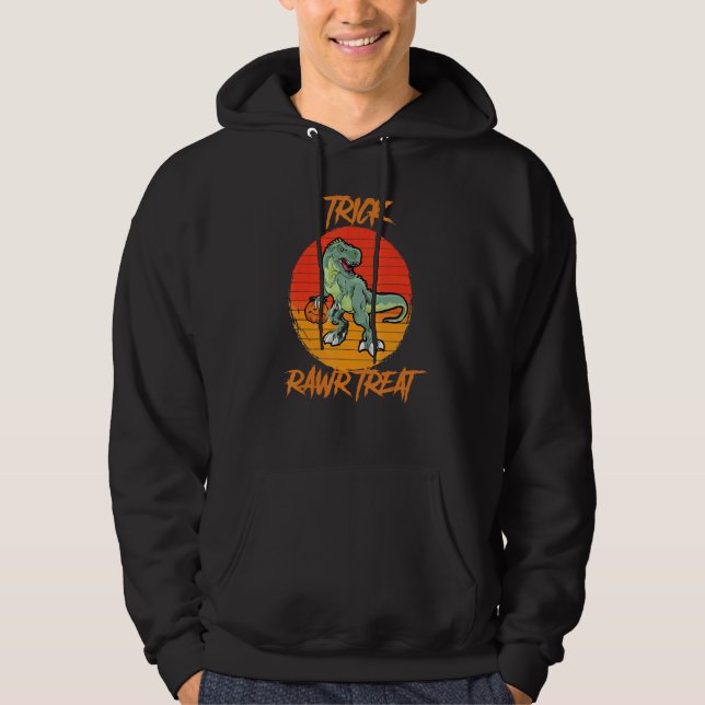 Trick Rawr Treat Halloween Rex Dinosaur Hoodie (Vorderseite)