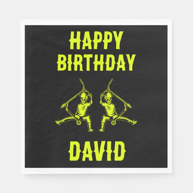 Trick Scooter Rider Birthday Serviette (Vorderseite)