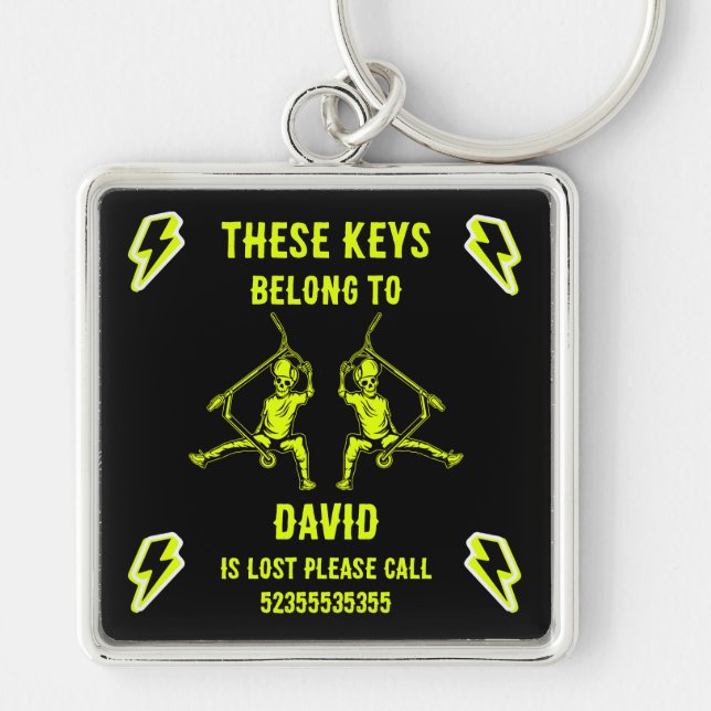 Trick Scooter Ridername Schlüsselanhänger (Vorne)