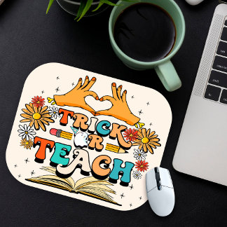 Trick von Teach Mousepad, Funny Teacher for Hallow Mousepad