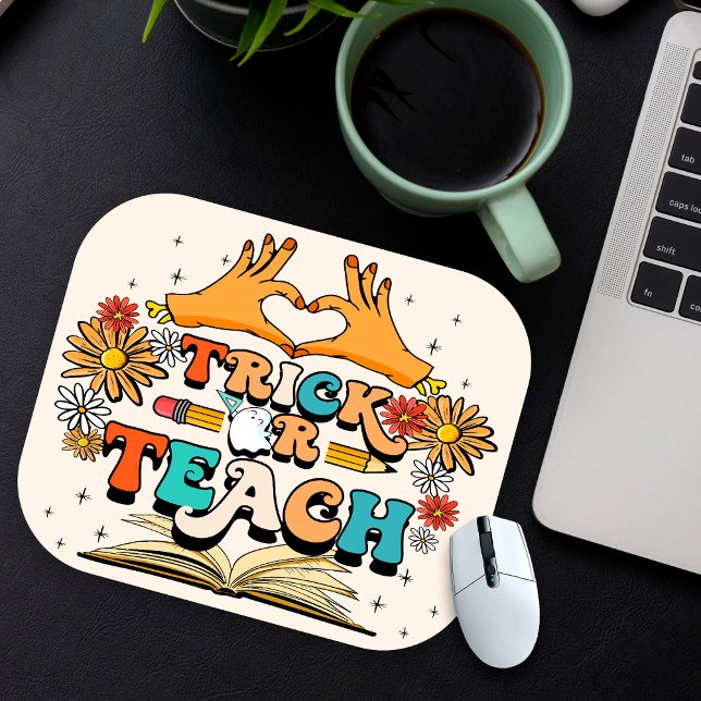 Trick von Teach Mousepad, Funny Teacher for Hallow Mousepad (Von Creator hochgeladen)