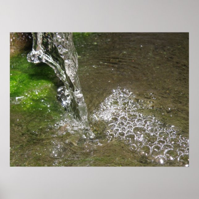 Trickende Wasserfall Bubbling Water Print Poster (Vorne)