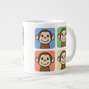 Trickfilm-Clipart mit 4 glücklichen Affen Jumbo-Tasse