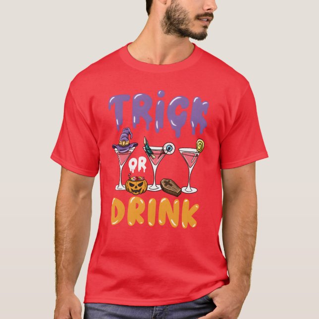 Trickor Drink Cocktail Retro T-Shirt (Vorderseite)