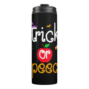 Tricks oder Sprachenlehrer Halloween Thermosbecher