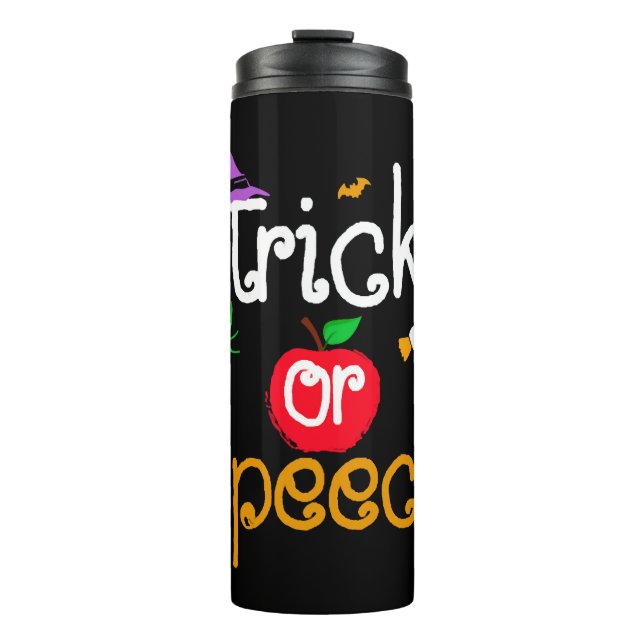 Tricks oder Sprachenlehrer Halloween Thermosbecher (Vorderseite)
