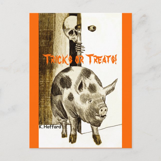 Tricks oder Treats! Postkarte (Vorderseite)