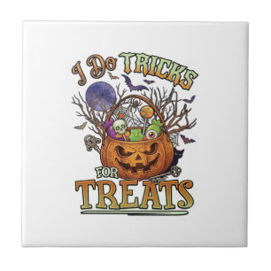 Tricks Süßigkeiten Halloween Kürbis Korb Candy Sk Fliese