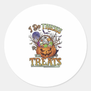 Tricks Süßigkeiten Halloween Kürbis Korb Candy Sk Runder Aufkleber