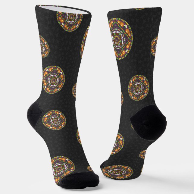 Tricks und Leckereien Mandala Socken (Gewinkelt)