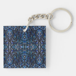Trickster Blue Abstrakte Indien-Tinte-Kunst Schlüsselanhänger