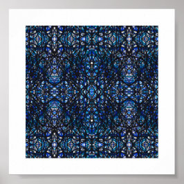 Trickster Blue Abstrakte Tusche Kunst Indien Poster