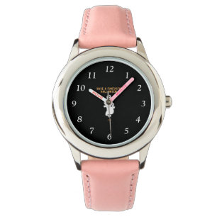Trickster Ghosts Enfants Montre rose en acier inox