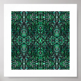 Trickster Green Abstrakte India Tinte Kunst Poster