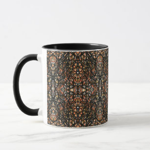 Trickster Orange Schwarz Abstrakt Indien Tinten Ku Tasse