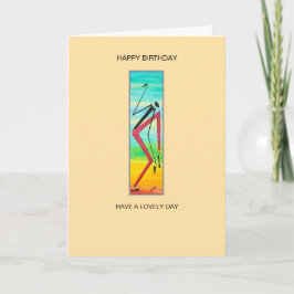 Tricky African Dancer Happy Birthday Karte