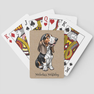 Tricolor Basset Hound Spielkarten