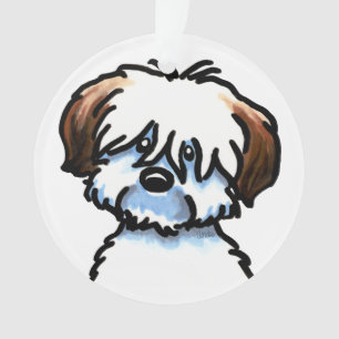 Tricolor Baumwolle de Tulear Face Ornament