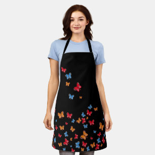 Tricolor Butterflies All-Over-Print-Schürze Schürze