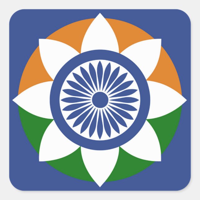 Tricolor Chakra Quadratischer Aufkleber (Vorderseite)