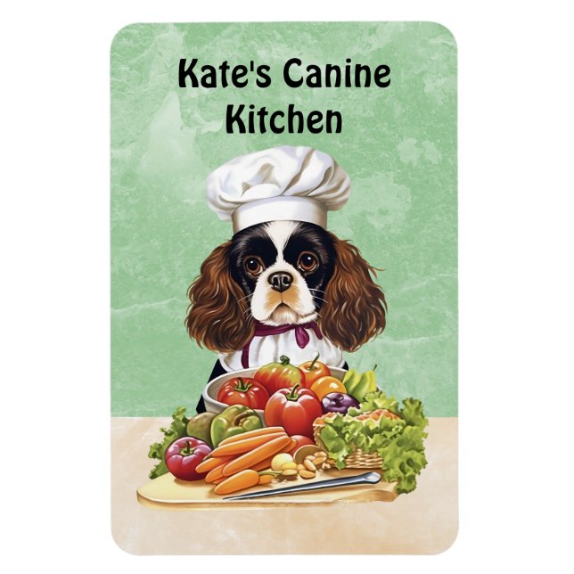 Tricolor Cooking Koch Cavalier Charles Spaniel Magnet (Vertikal)