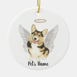 Tricolor Corgi Beileid Memorial Säule Kerze Keramik Ornament