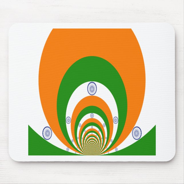 Tricolor eines sehr tiefen Safrans, weiß GREEN Mousepad (Vorne)
