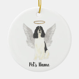 Tricolor English Springer Spaniel Beileid Keramik Ornament