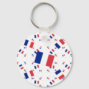 Tricolor France Flag in Multiple Layers Askew Schlüsselanhänger