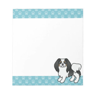 Tricolor Japanischer Chin Cartoon Dog Notizblock