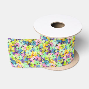 Tricolor Mosaik-Orchideen, Satinband