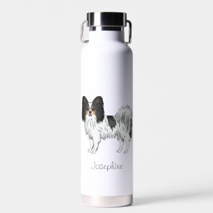 Tricolor Papillon Süßer Hund mit individuellem Nam Trinkflasche